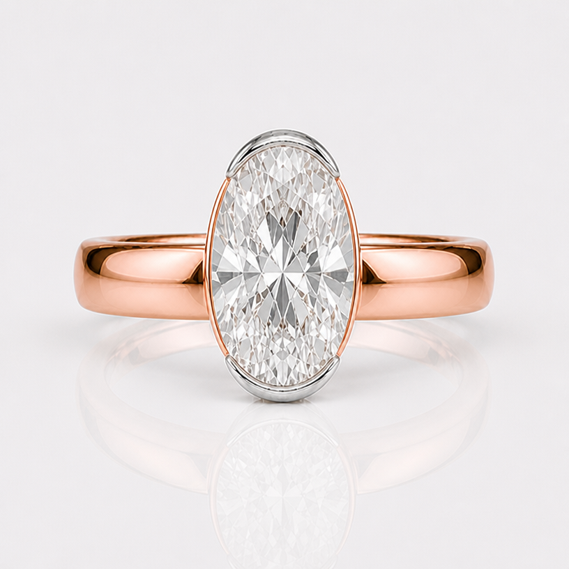 now that the band is 4mm, the stone needs to be 16mm in length oval shape
edit the attached jewelry design with these instructions: now that the band is 4mm, the stone needs to be 16mm in length oval shape. keep it photorealistic, just the design no text