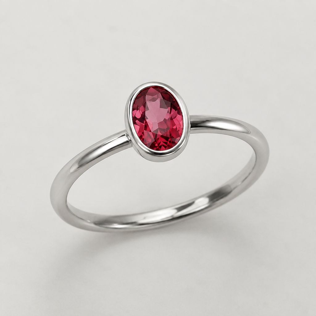 A contemporary women's ring made of silver with garnet stones, ultra-minimalist, very simple and clean, understated, no embellishments. using the piece in the photo i would like a ring with a pink oval garnet mounted
photorealistic jewelry design, A contemporary women's ring made of silver with garnet stones, ultra-minimalist, very simple and clean, understated, no embellishments. using the piece in the photo i would like a ring with a pink oval garnet mounted, contemporary style, just the design no text