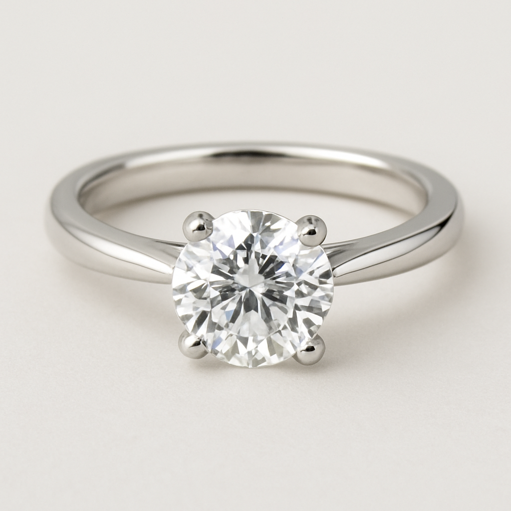 wedding ring with a golf dimands 