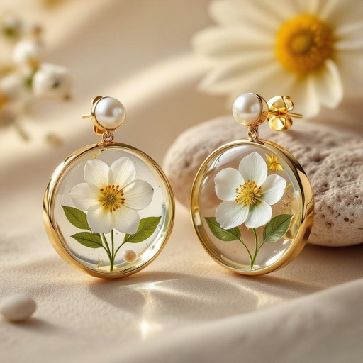 Design high quality  jewelry with real flowers with resin estons Perla’s naturals and pebbles