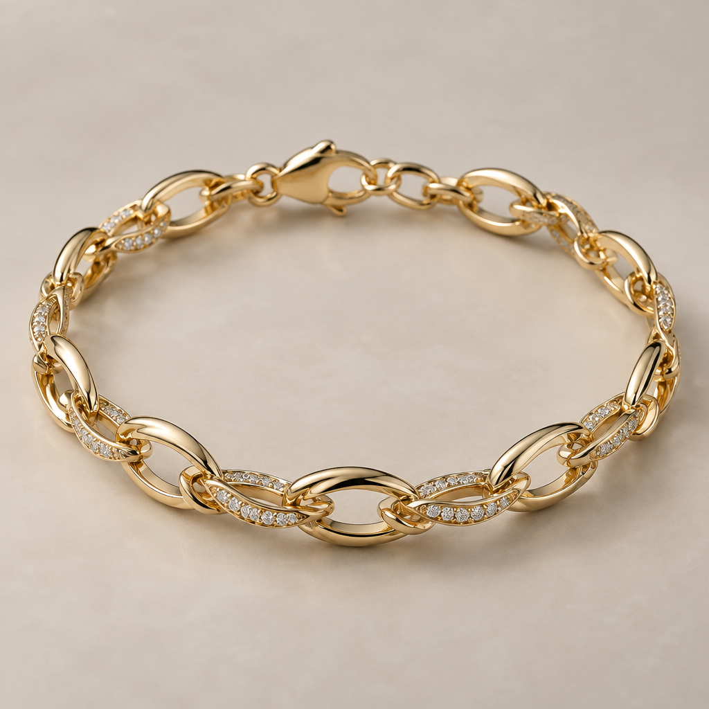 A classic women's bracelet made of gold
photorealistic jewelry design, A classic women's bracelet made of gold, classic style, just the design no text