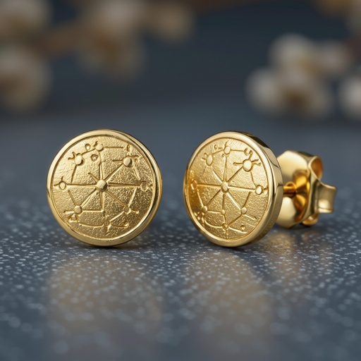  золотые матовые серьги в виде созвездия сириус