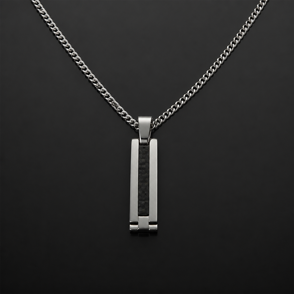 A modern men's necklace
photorealistic jewelry design, A modern men's necklace, modern style, just the design no text