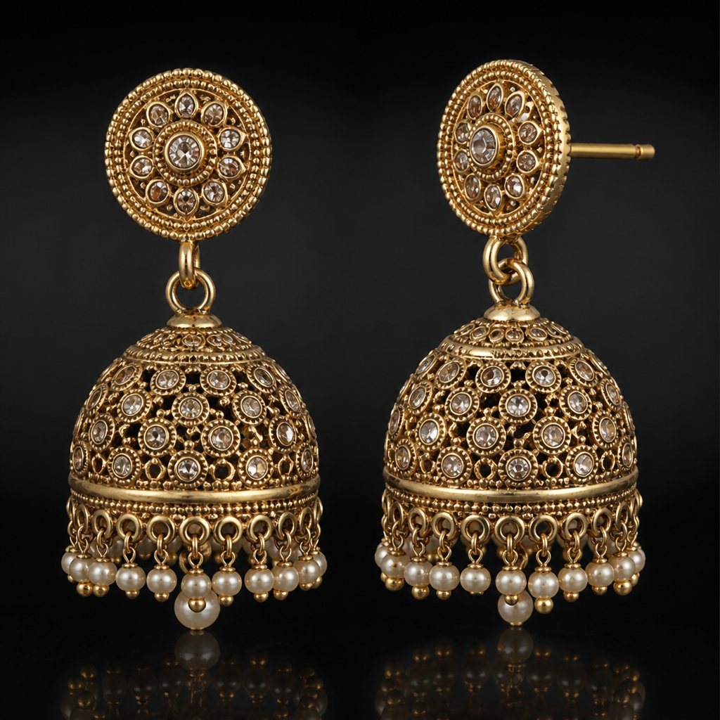 I want to make a jhumka fusion with western wear
photorealistic jewelry design, I want to make a jhumka fusion with western wear, byzantine style, just the design no text