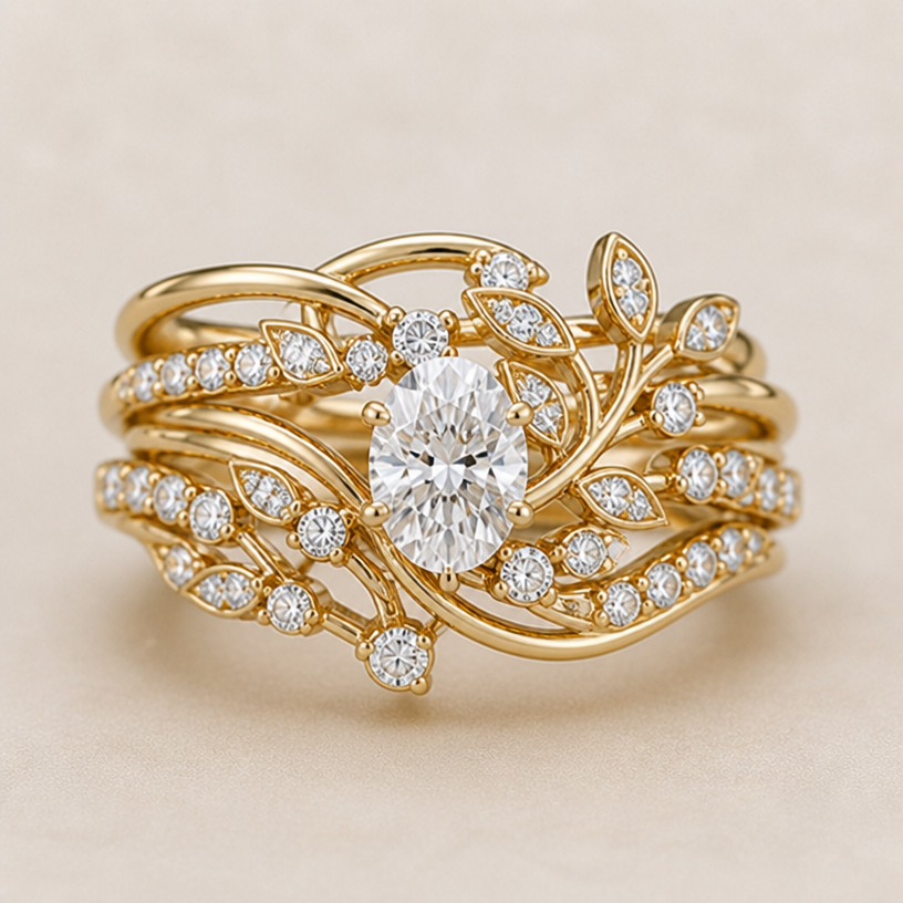 Change this design completely
edit the attached jewelry design with these instructions: Change this design completely. keep it photorealistic, just the design no text