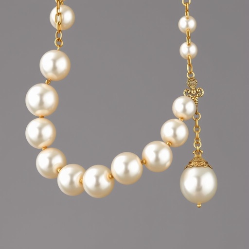 Round shaped Pearls with 14k gold chain