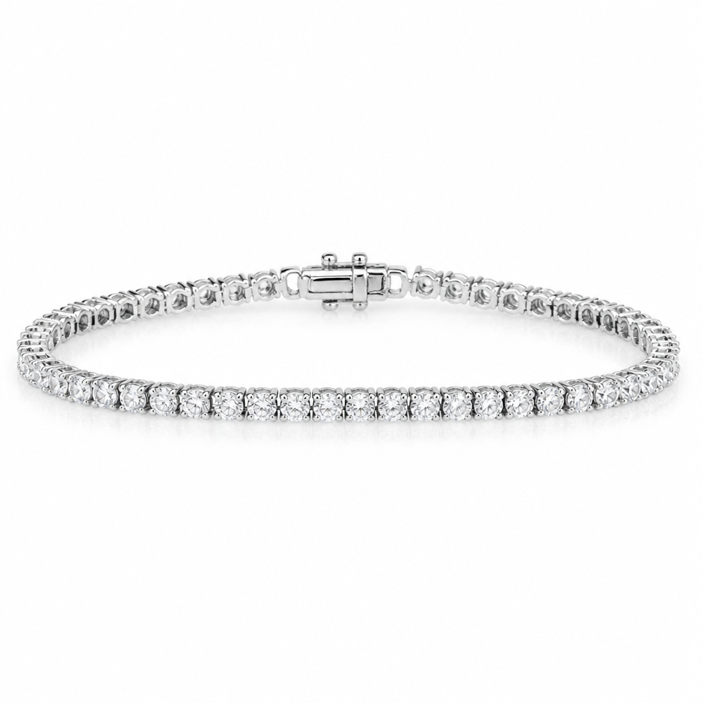 Bracciale oro bianco con brillantini I da 0,10
photorealistic jewelry design, Bracciale oro bianco con brillantini I da 0,10
, tennis style, just the design no text