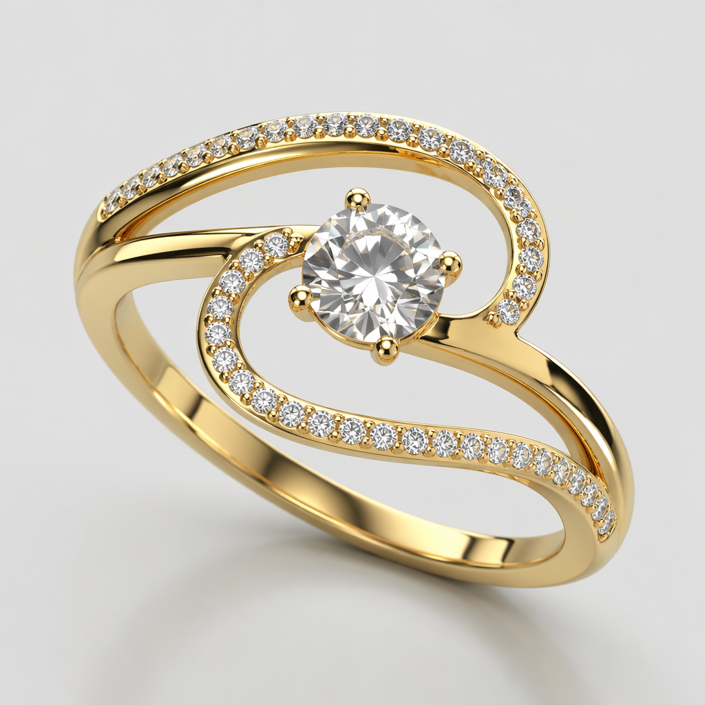 A women's ring
photorealistic jewelry design, A women's ring, modern style, just the design no text