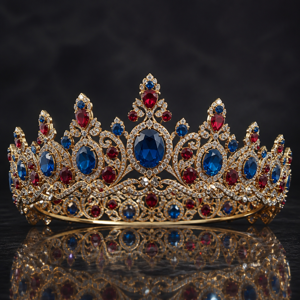 A eternity women's tiara with sapphire and garnet stones, highly ornate, intricate and elaborate, richly detailed
photorealistic jewelry design, A eternity women's tiara with sapphire and garnet stones, highly ornate, intricate and elaborate, richly detailed, eternity style, just the design no text