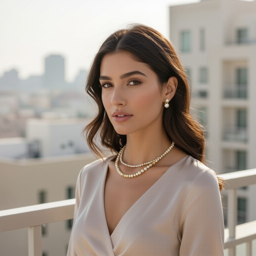 Necklace  pearl  and jewel