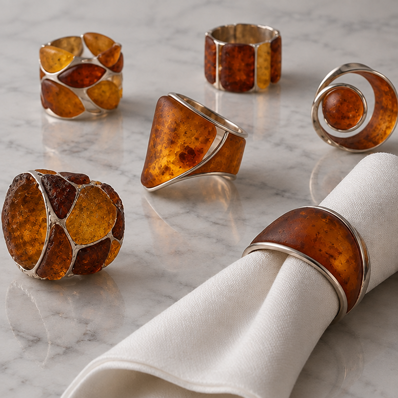 Maziau sidabro , daugiau gintaro matinio ir kitokiu formu
edit the attached jewelry design with these instructions: Maziau sidabro , daugiau gintaro matinio ir kitokiu formu. keep it photorealistic, just the design no text