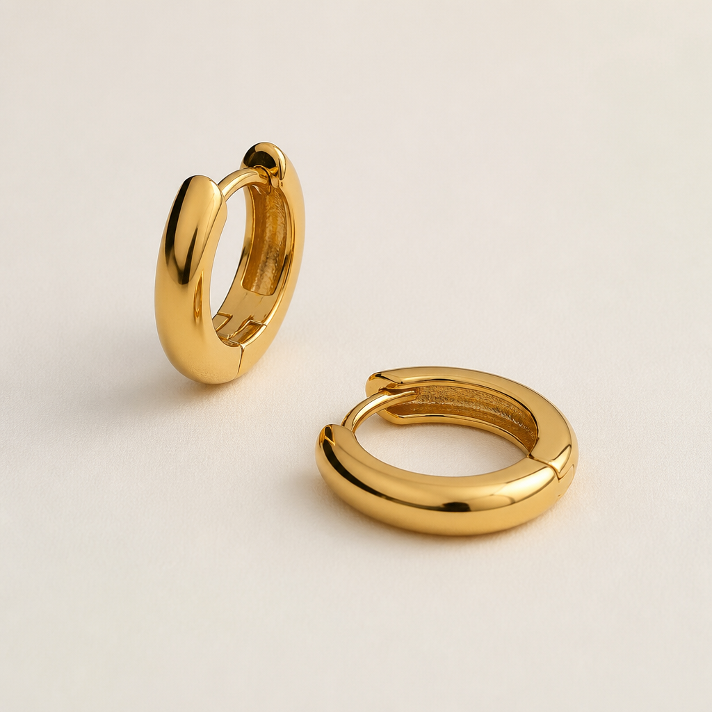 Gold Huggies
photorealistic jewelry design, Gold Huggies, minimalist style, just the design no text