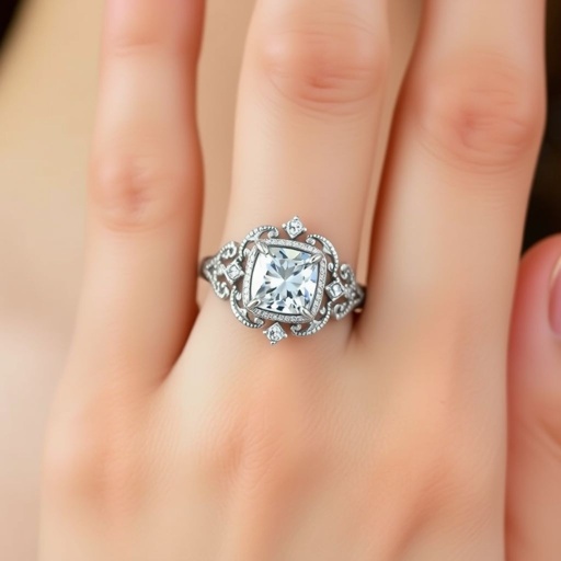 Diamonds white ring wearing a model