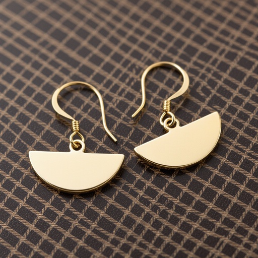 Серьги золотые в форме тонкого изящного полумесяца, полукруг как продолжение застежки, на полукруге надписи мантрами на санскрите