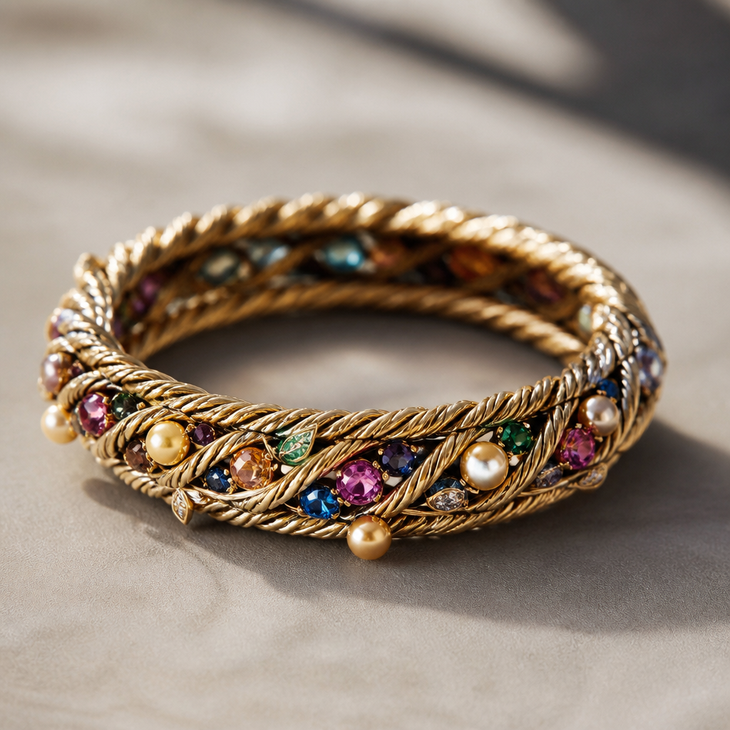Good Rope band with multicolored diamonds and gold pearls
photorealistic jewelry design, Good Rope band with multicolored diamonds and gold pearls, nature_inspired style, just the design no text
