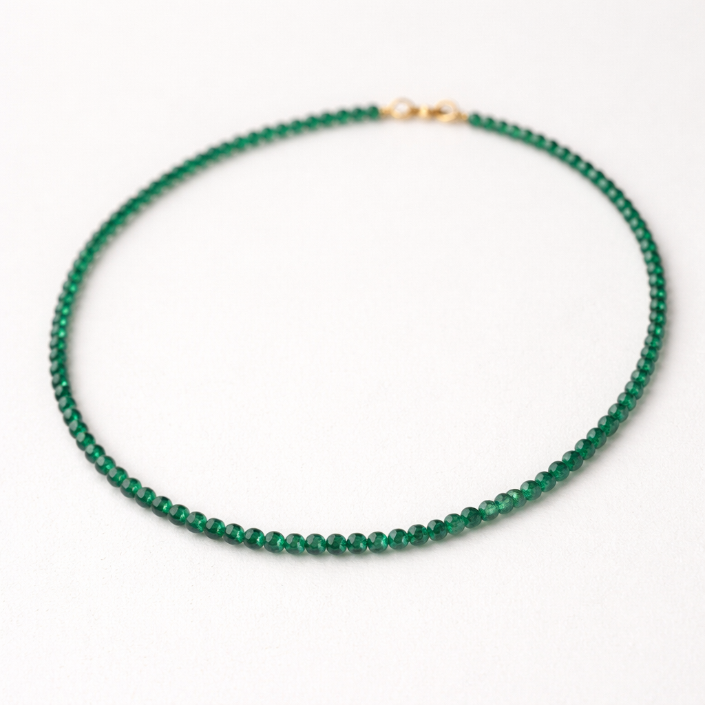 Beaded emerald necklace