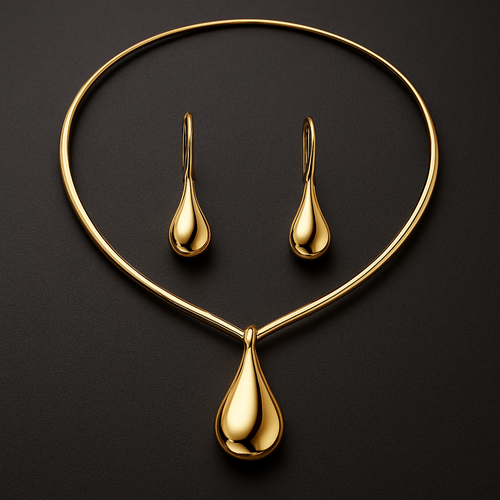 Sleek Necklace with earrings 