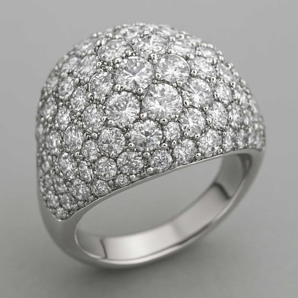 ring with many zircons 