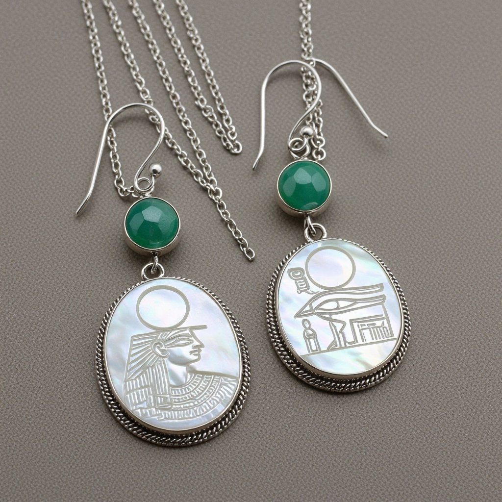 Zototy long earrings with a pendant symbolic image of the Egyptian god Ra with a bird's head symbol of the sun long chains