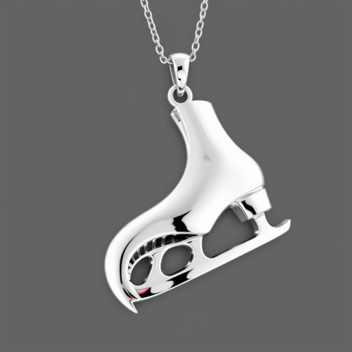 Pendant silver with stylized ice figure skating skates. Remove boots and leave only lowest part of skates. Add turquoise