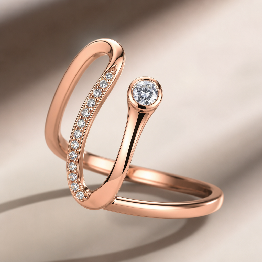 A women's ring
photorealistic jewelry design, A women's ring, modern style, just the design no text