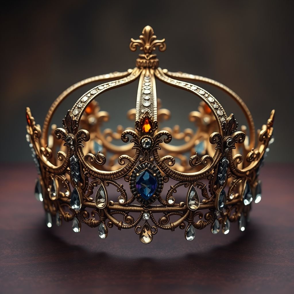 Create a crown with tiny raindrops