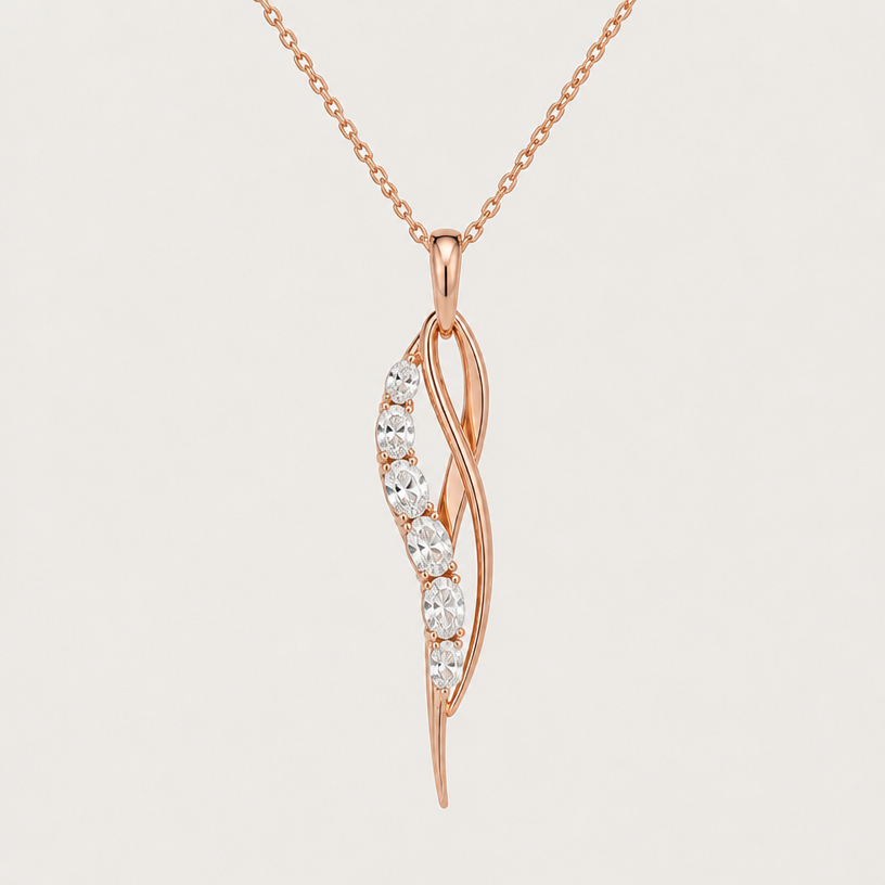 Rose gold with oval diamonds 5ct
edit the attached jewelry design with these instructions: Rose gold with oval diamonds 5ct. keep it photorealistic, just the design no text