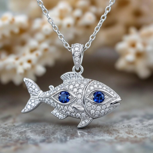 Sea Shepherd necklace with flashy blue eyes 