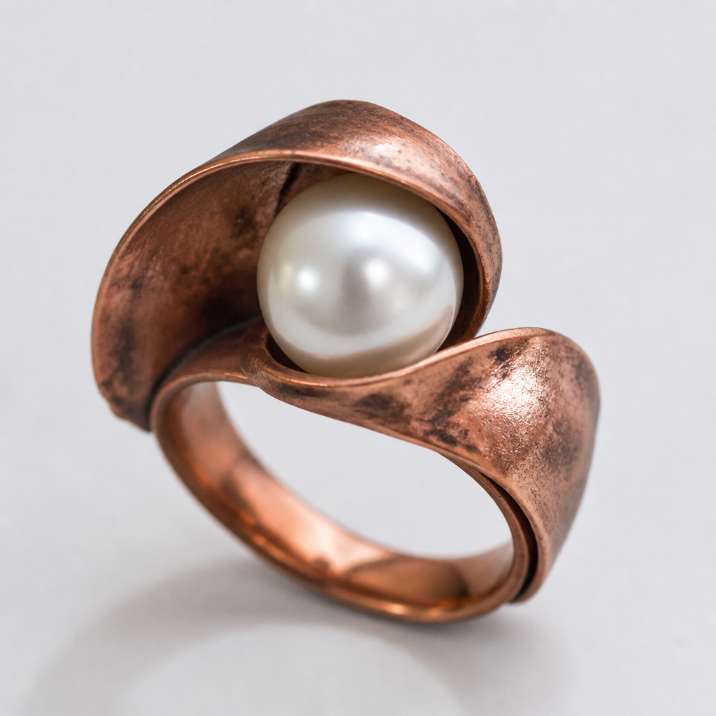 Pearl with copper
photorealistic jewelry design, Pearl with copper
, modern style, just the design no text