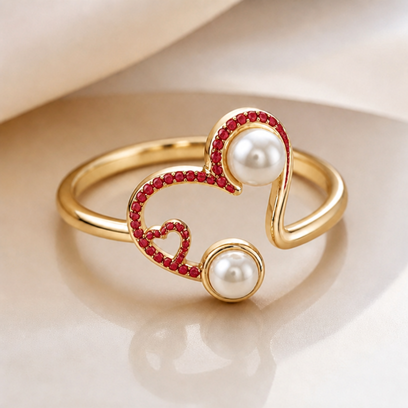 en rojo y que sea un anillo bonito e iluminoso
edit only the marked region of the attached jewelry design with these instructions: en rojo y que sea un anillo bonito e iluminoso. leave the rest of the design unchanged. photorealistic, just the design no text