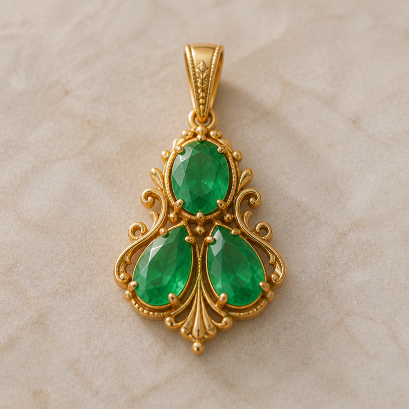 Different design and vintage looking
edit the attached jewelry design with these instructions: Different design and vintage looking. keep it photorealistic, just the design no text