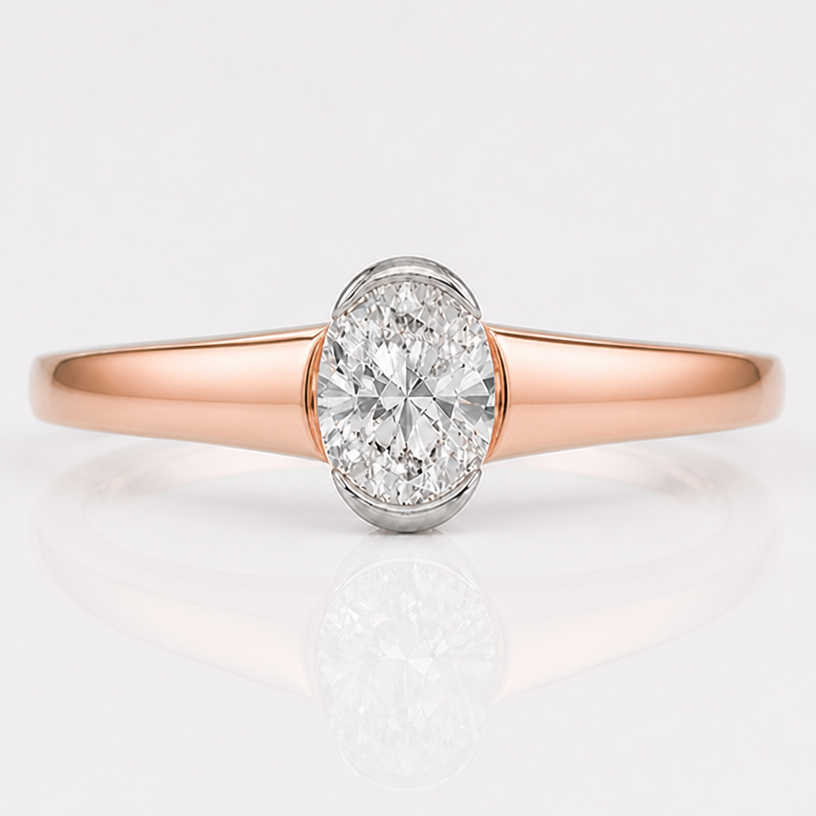 5mm wide band tapered down to a euro shank
edit the attached jewelry design with these instructions: 5mm wide band tapered down to a euro shank. keep it photorealistic, just the design no text