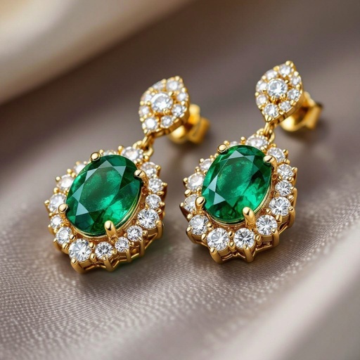 Statement earrings green