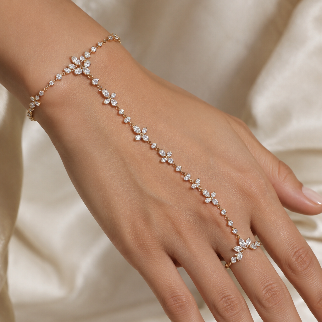 Hand chain with diamonds
photorealistic jewelry design, Hand chain with diamonds
, just the design no text
