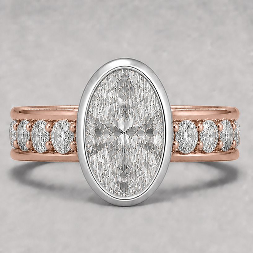 instead of round accent stones, do oval accent stones
edit the attached jewelry design with these instructions: instead of round accent stones, do oval accent stones. keep it photorealistic, just the design no text