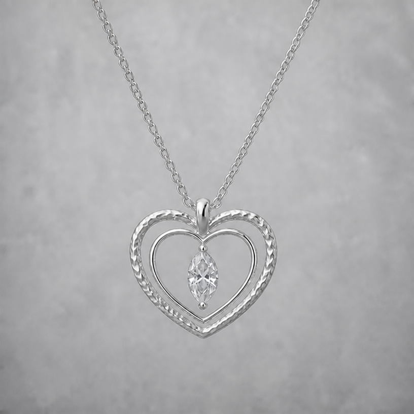 martelé le metal des coeurs exterieur de facon moderne
edit the attached jewelry design with these instructions: martelé le metal des coeurs exterieur de facon moderne. keep it photorealistic, just the design no text