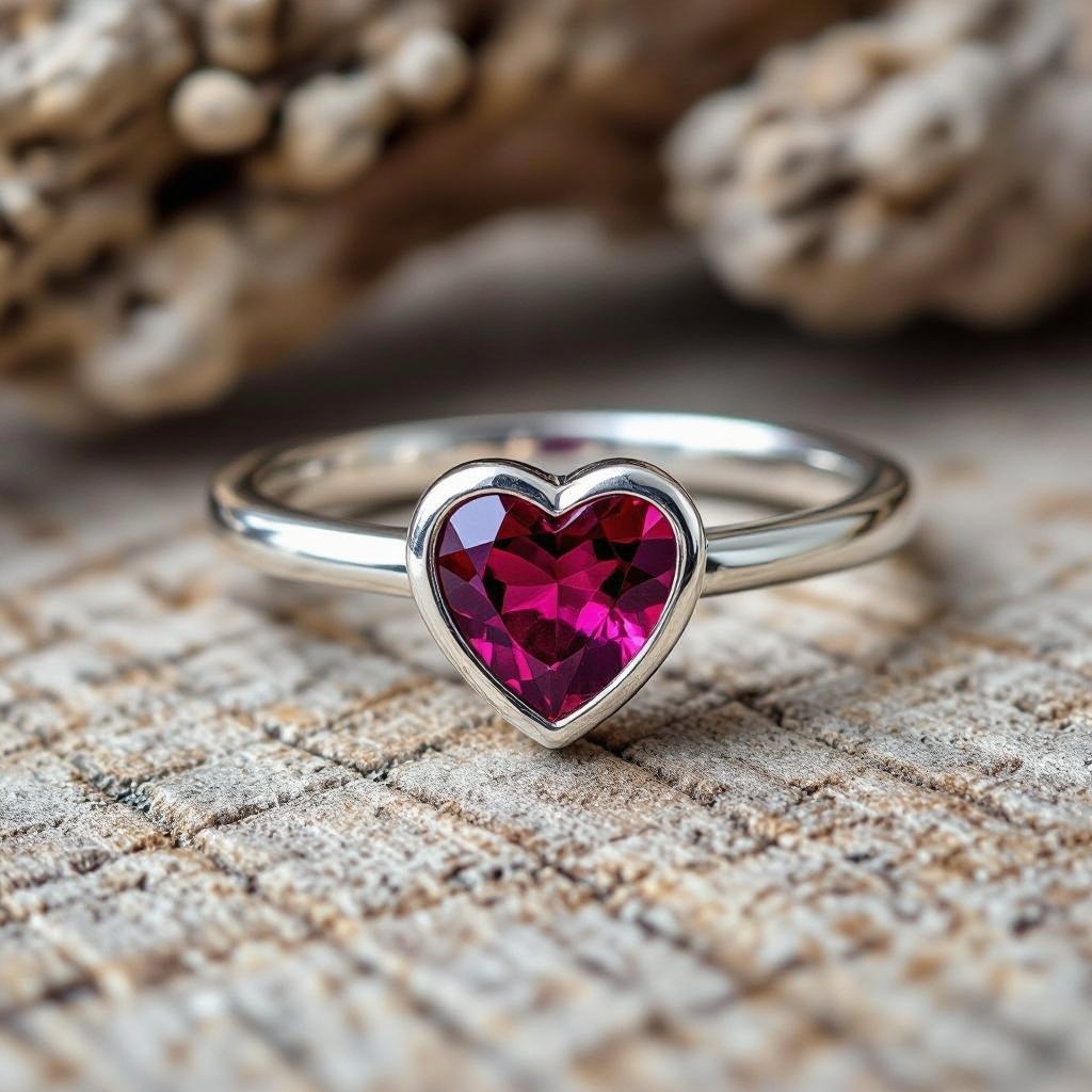 Згенеруй мені обʼємне колечко на якому прикріплене плоске серце 