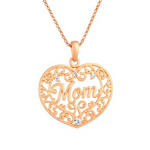 Medal heart that says mom