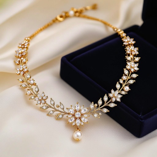 Moissanite kundan necklace for Asian girl