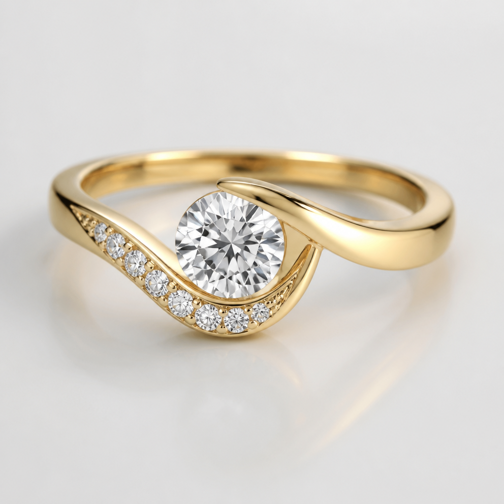 A women's ring
photorealistic jewelry design, A women's ring, modern style, just the design no text
