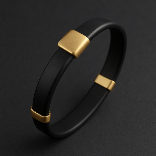 Matte black and gold women’s classy bracelet
