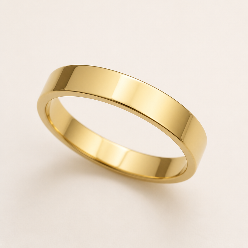 A minimalist women's ring made of gold
using the attached image as a visual reference, create A minimalist women's ring made of gold. photorealistic, just the design no text