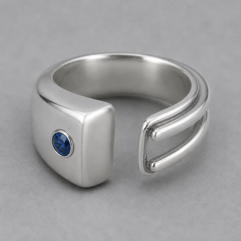 Add September stone on thick side
edit the attached jewelry design with these instructions: Add September stone on thick side. keep it photorealistic, just the design no text