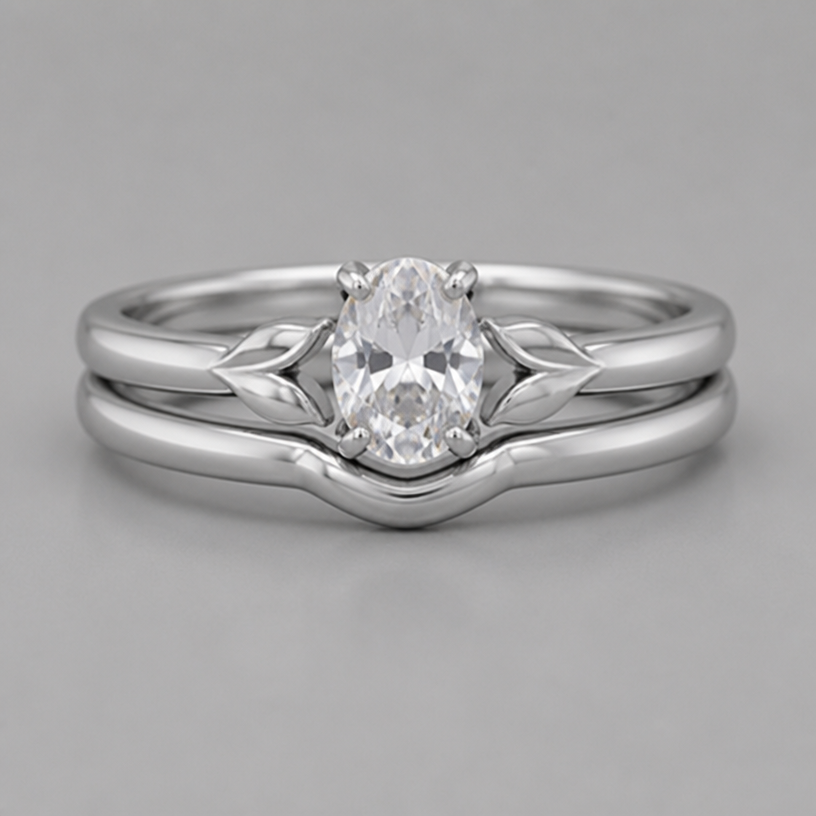 Give me one ring and make the diamond white make the shapes on the side simple and not too pointy and make it a 2 rings that go one on top of the other
edit the attached jewelry design with these instructions: Give me one ring and make the diamond white make the shapes on the side simple and not too pointy and make it a 2 rings that go one on top of the other. keep it photorealistic, just the design no text