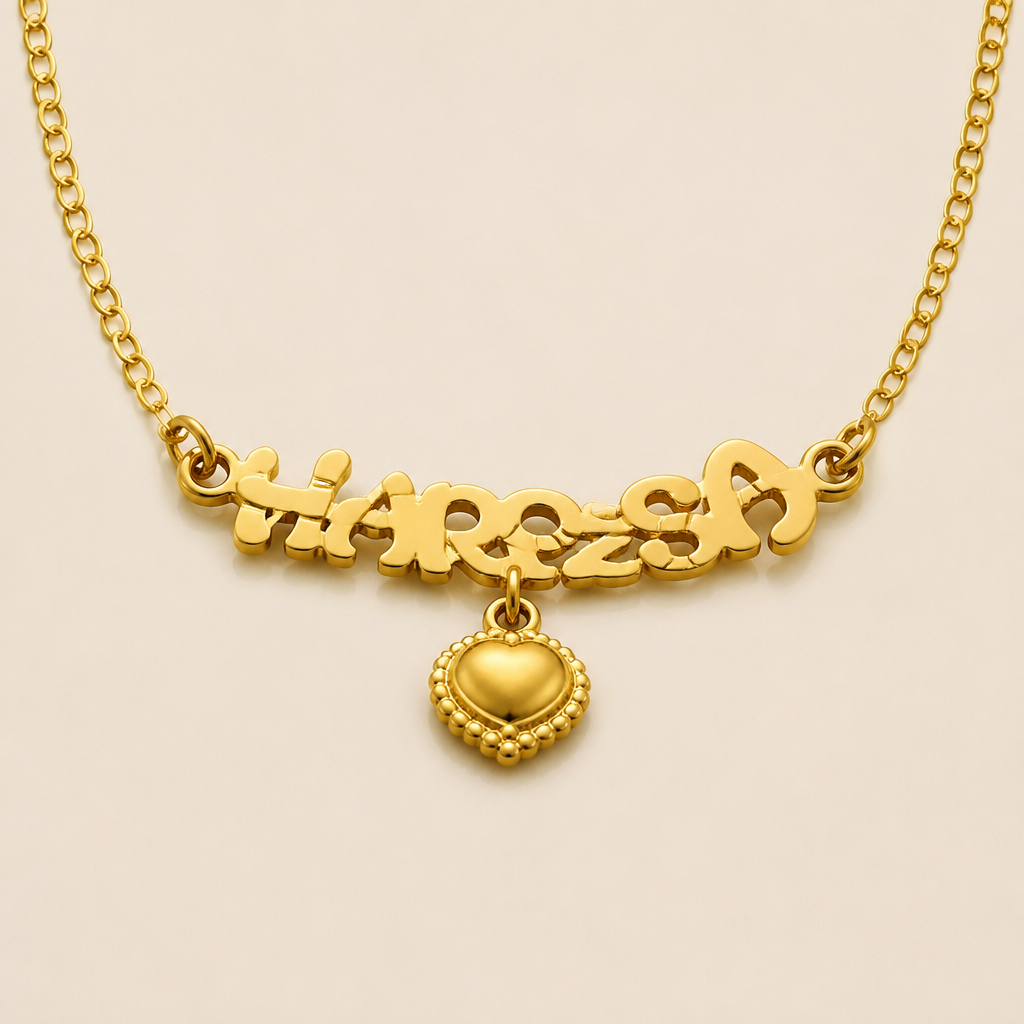 Wedding chain Hareesh name both side hooked with chains and one thali hanged below name