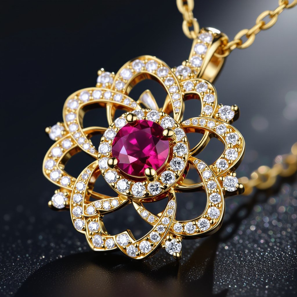 Necklace ruby jewel dtyle