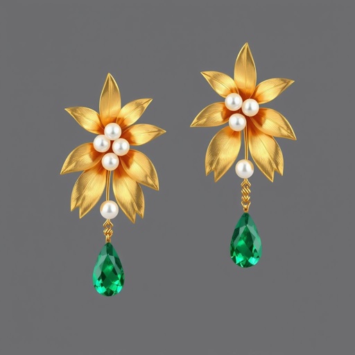 It has to be more realistic and pearls added are small could have a dangling gemstone And this piece has to be modern with emerald and Bahrain pearls I want to create an elegy piece of earrings that look time a palm tree to reflect the cultural heritage of Bahrain in a design very unique one of a few kind incite gold petals and gemstones think like a modern designer who studied in dens and understands fashion and accordingly create the designs and as I said it have to be creative and unique to win a prize of the most creative piece of jewelry world wide and GCC be realistic in the design