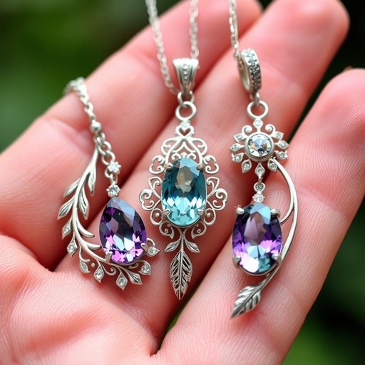 Boho sterling silver jewelry set with gorgeous transparent gems and diamonds.