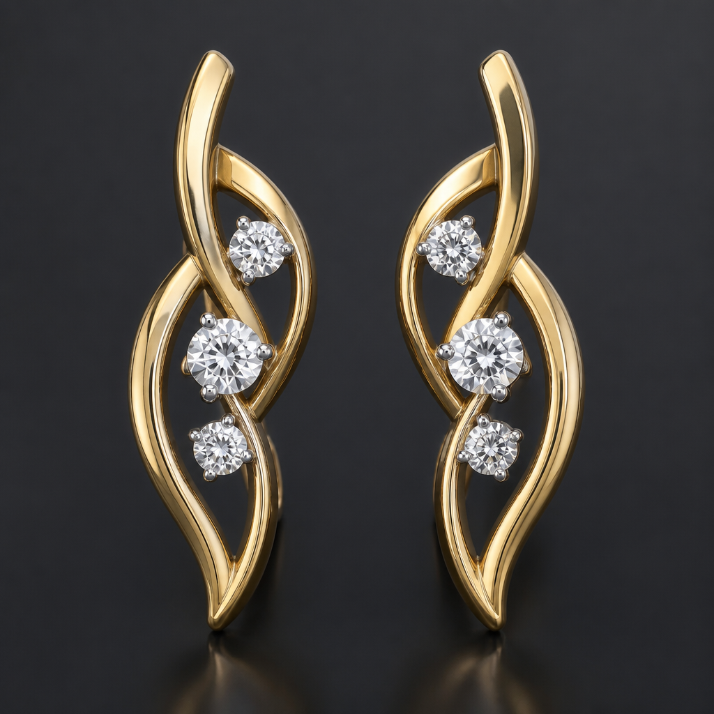 A women's earrings
photorealistic jewelry design, A women's earrings, modern style, just the design no text