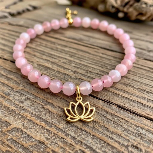 Чокер из натурального мелкого необработанного розового кварца неровной формы бусины с золотой маленькой подвеской в форме лотоса